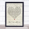 Chris Young Who I Am with You Script Heart Song Lyric Print