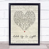 Take That Hold Up A Light Script Heart Song Lyric Print