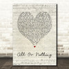 Theory Of A Deadman All Or Nothing Script Heart Song Lyric Print