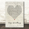 Kerrie Roberts Keep Breathing Script Heart Song Lyric Print