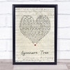 The Hunna Sycamore Tree Script Heart Song Lyric Print