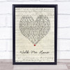 Pink Walk Me Home Script Heart Song Lyric Print