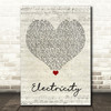 Silk City & Dua Lipa Electricity Script Heart Song Lyric Print