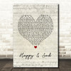Kacey Musgraves Happy & Sad Script Heart Song Lyric Print