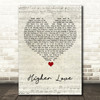 Steve Winwood Higher Love Script Heart Song Lyric Print