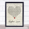 Steve Winwood Higher Love Script Heart Song Lyric Print