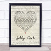 Descendents Silly Girl Script Heart Song Lyric Print
