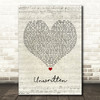Natasha Bedingfield Unwritten Script Heart Song Lyric Print