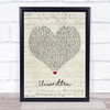 Natasha Bedingfield Unwritten Script Heart Song Lyric Print