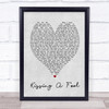 George Michael Kissing A Fool Grey Heart Song Lyric Quote Print