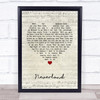 Marillion Neverland Script Heart Song Lyric Print