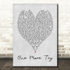 George Michael One More Try Grey Heart Song Lyric Quote Print