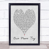 George Michael One More Try Grey Heart Song Lyric Quote Print