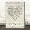 Amanda Marshall Marry Me Script Heart Song Lyric Print