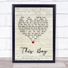 The Beatles This Boy Script Heart Song Lyric Print