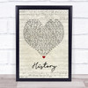 Olly Murs History Script Heart Song Lyric Print