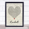 Beyoncé Rocket Script Heart Song Lyric Print