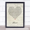 Collective Soul Shine Script Heart Song Lyric Print