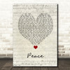 O.A.R. Peace Script Heart Song Lyric Print