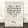 Céline dion Fly Script Heart Song Lyric Print