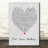 Simply Red For Your Babies Grey Heart Song Lyric Quote Print