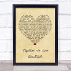 Fern Kinney Together We Are Beautiful Vintage Heart Song Lyric Print