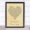 Ronan Keating If Tomorrow Never Comes Vintage Heart Song Lyric Print