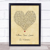 Journey When You Love A Woman Vintage Heart Song Lyric Print