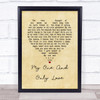 Sting My one and only love Vintage Heart Song Lyric Print