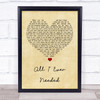 Bret Michaels All I Ever Needed Vintage Heart Song Lyric Print