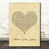 Alison Limerick Where Love Lives Vintage Heart Song Lyric Print