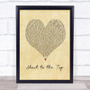 Paul Weller Shout to the Top Vintage Heart Song Lyric Print