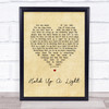 Take That Hold Up A Light Vintage Heart Song Lyric Print