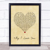 MAJOR Why I Love You Vintage Heart Song Lyric Print