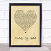 Sting Fields Of Gold Vintage Heart Song Lyric Print