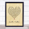 Foster and Allen Gentle Mother Vintage Heart Song Lyric Print