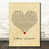 Stereophonics Indian Summer Vintage Heart Song Lyric Print