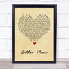 Rachel Platten Better Place Vintage Heart Song Lyric Print