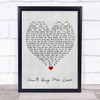 Can't Buy Me Love The Beatles Grey Heart Song Lyric Quote Print