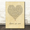 Gloria Estefan here we are Vintage Heart Song Lyric Print