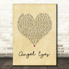 The Jeff Healey Band Angel Eyes Vintage Heart Song Lyric Print