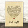 The Dualers Red Light Vintage Heart Song Lyric Print