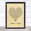 Avenged Sevenfold Dear God Vintage Heart Song Lyric Print