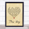 The Beatles This Boy Vintage Heart Song Lyric Print