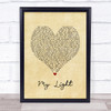 Sully Erna My Light Vintage Heart Song Lyric Print