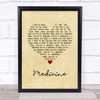 The 1975 Medicine Vintage Heart Song Lyric Print