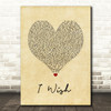 R Kelly I Wish Vintage Heart Song Lyric Print