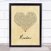 Shawn Mendes Ruin Vintage Heart Song Lyric Print