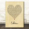The Script Eden Vintage Heart Song Lyric Print