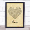 Lewis Capaldi One Vintage Heart Song Lyric Print